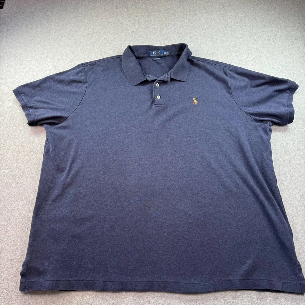 Polo Ralph Lauren Classic Fit‎ Polo Men’s XXL Blue With Flesh Pony Soft Cotton